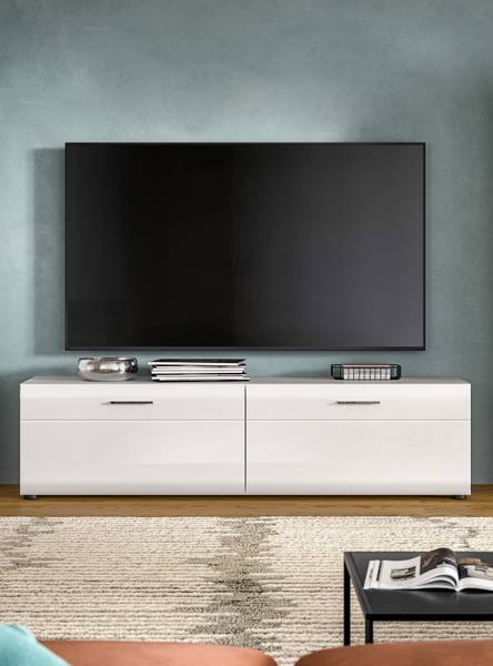 Tv-meubel Amethian hoogglans wit/mat wit