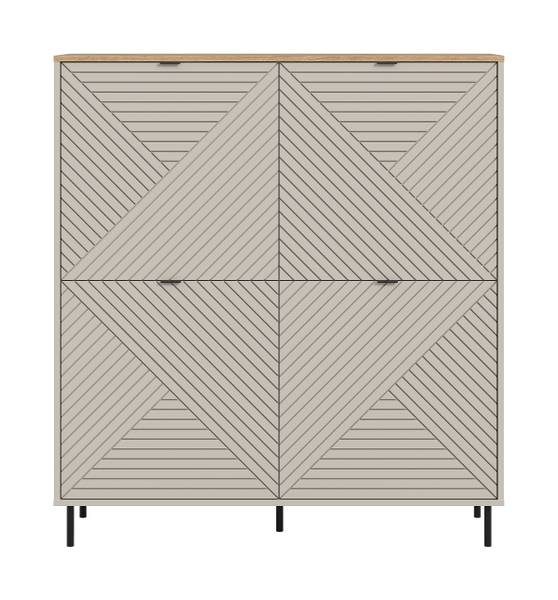 Highboard Campus Sandgrau / Eiche Evoke Dekor