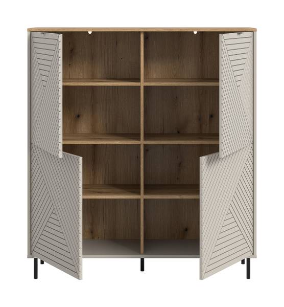 Highboard Campus Sandgrau / Eiche Evoke Dekor