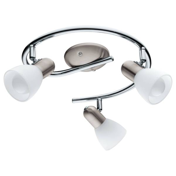Lampada da soffitto LED Dakar A Vetro satinato / Acciaio - 3 punti luce