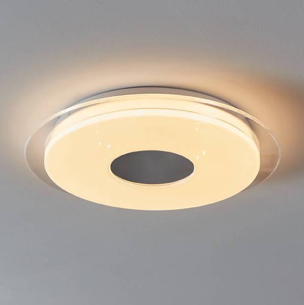 Lampada da soffitto LED Lanciano Acciaio / Policarbonato - 4 punto luce