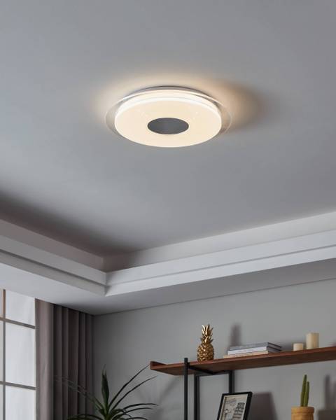 Lampada da soffitto LED Lanciano Acciaio / Policarbonato - 4 punto luce