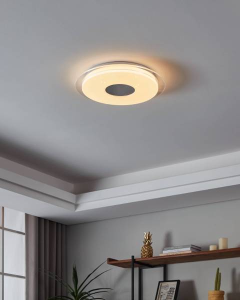 Lampada da soffitto LED Lanciano Acciaio / Policarbonato - 4 punto luce