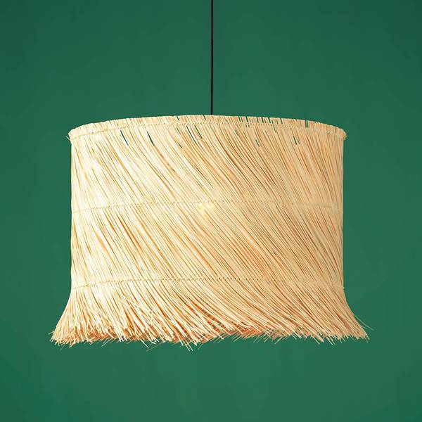 Lampada a sospensione Paisano Rattan / acciaio - 1 punto luce