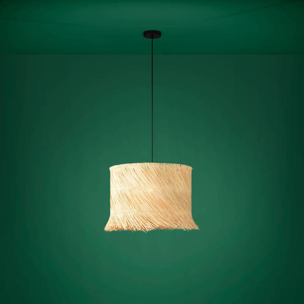 Lampada a sospensione Paisano Rattan / acciaio - 1 punto luce