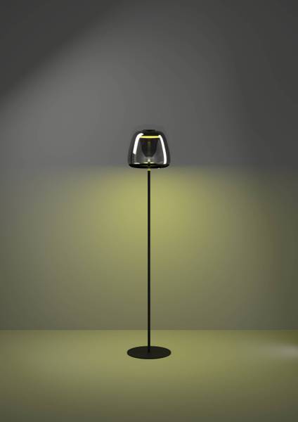 LED-Stehleuchte Alfero Rauchglas / Stahl - 1-flammig