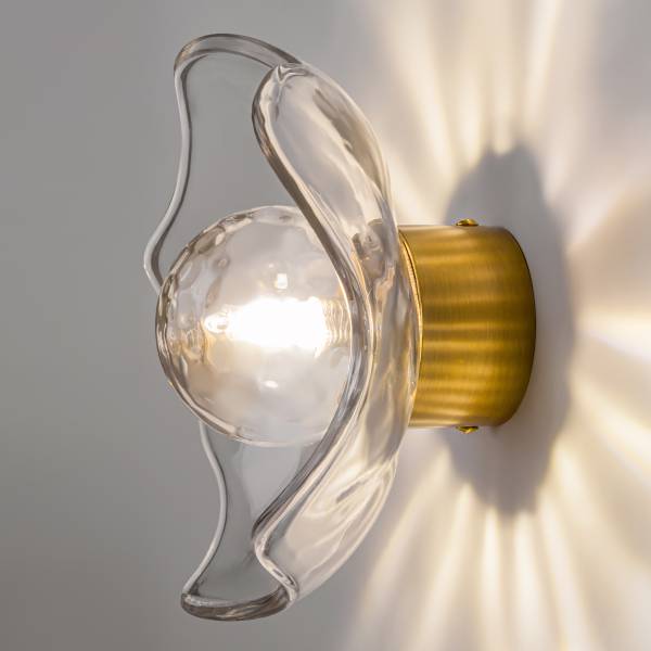 Wandleuchte Miracle Typ A Klarglas / Mischmetall - 1-flammig