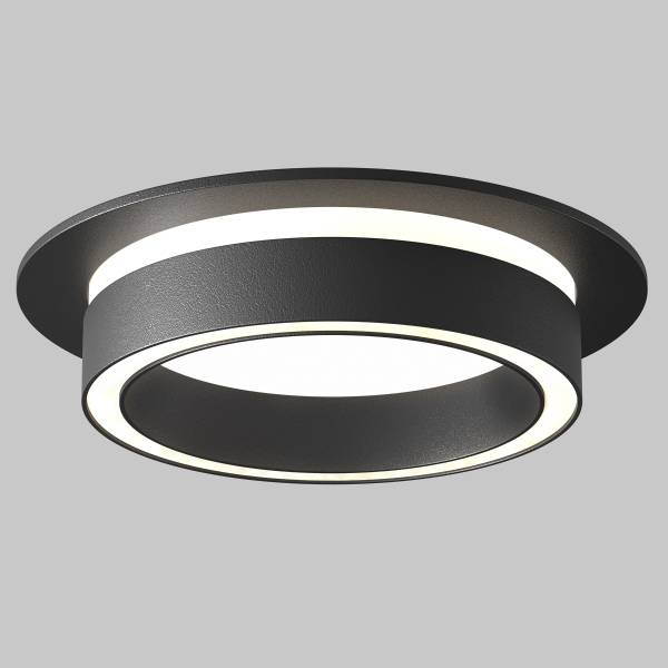 Lampada a incasso Orlo Vetro acrilico / Alluminio - 1 punto luce - Nero