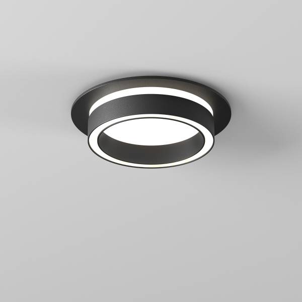 Lampada a incasso Orlo Vetro acrilico / Alluminio - 1 punto luce - Nero