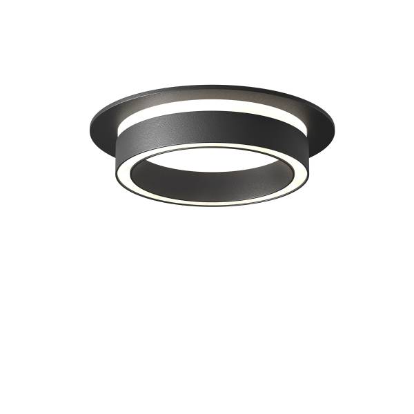 Lampada a incasso Orlo Vetro acrilico / Alluminio - 1 punto luce - Nero