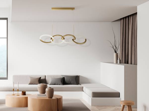 Lampada a sospensione LED Node Vetro fumé / Mischmetall - 1 punto luce