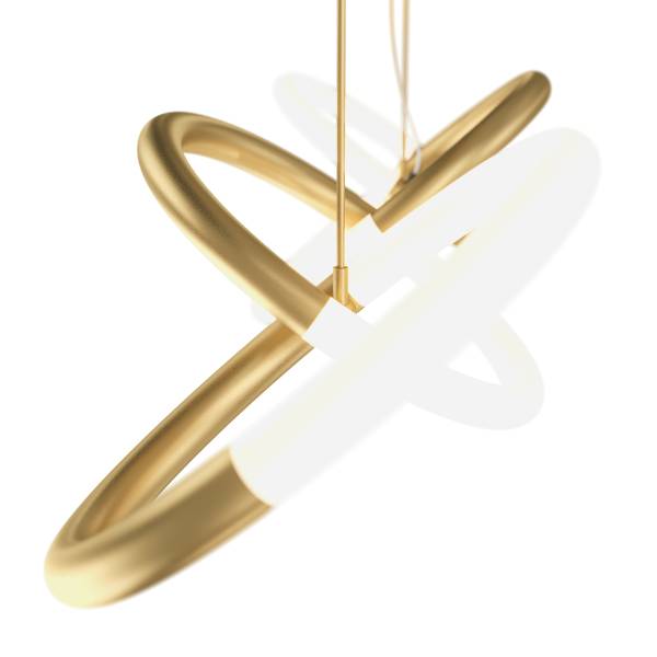 Lampada a sospensione LED Node Vetro fumé / Mischmetall - 1 punto luce
