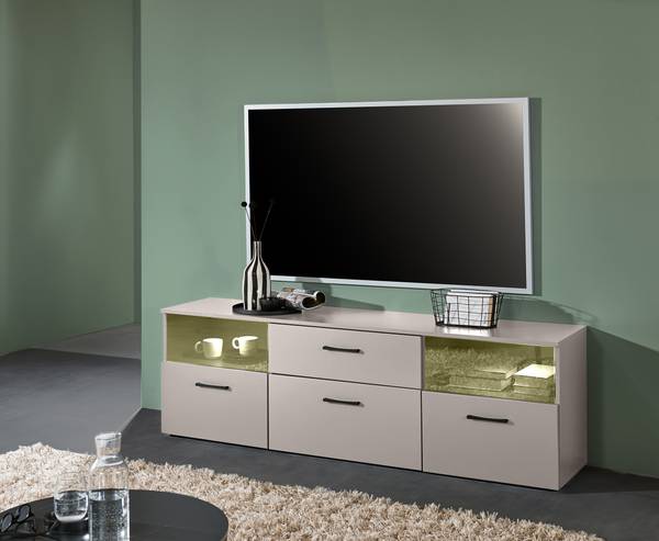 Beleuchtetes TV-Lowboard Venchy Sandgrau