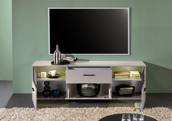 Beleuchtetes TV-Lowboard Venchy Sandgrau