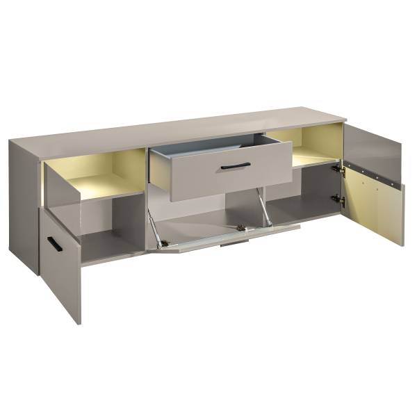 Beleuchtetes TV-Lowboard Venchy Sandgrau