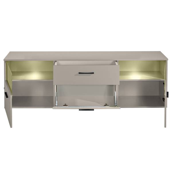 Beleuchtetes TV-Lowboard Venchy Sandgrau