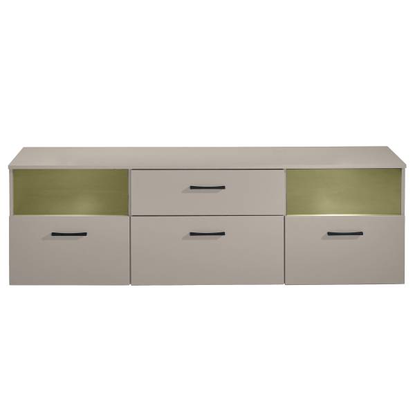 Beleuchtetes TV-Lowboard Venchy Sandgrau