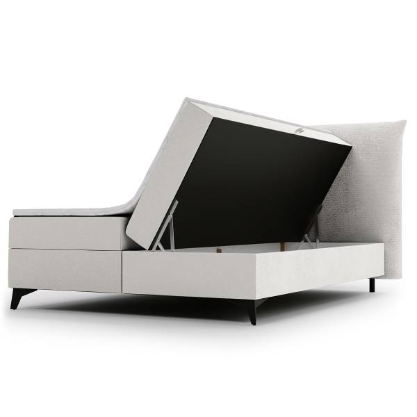 Letto boxspring Paolun tessuto strutturato - Beige