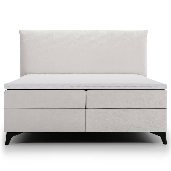 Letto boxspring Paolun tessuto strutturato - Beige