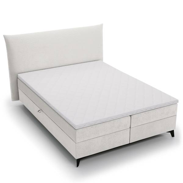 Letto boxspring Paolun tessuto strutturato - Beige