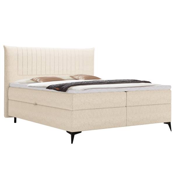 Letto boxspring Mouina Tessuto Hevi: beige - 160 x 200cm