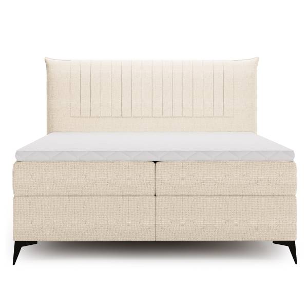 Letto boxspring Mouina Tessuto Hevi: beige - 160 x 200cm
