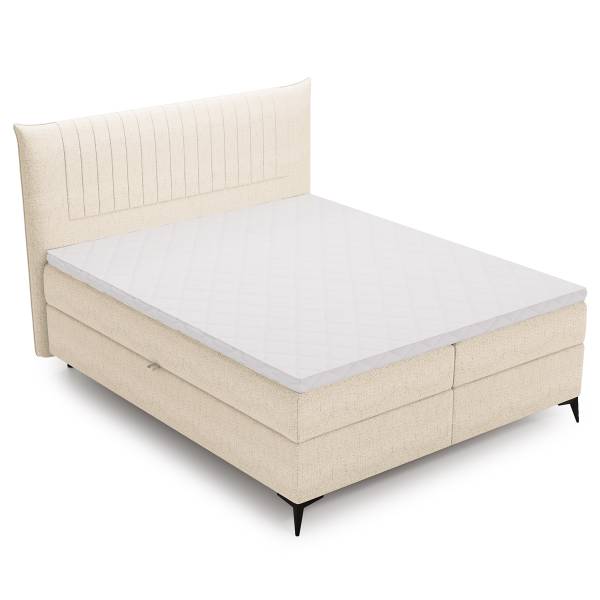 Letto boxspring Mouina Tessuto Hevi: beige - 160 x 200cm