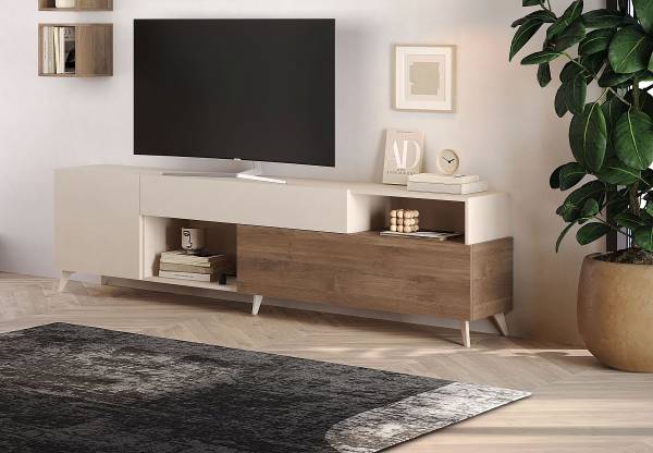Mobile TV Monaco cashmere - Effetto quercia scuro