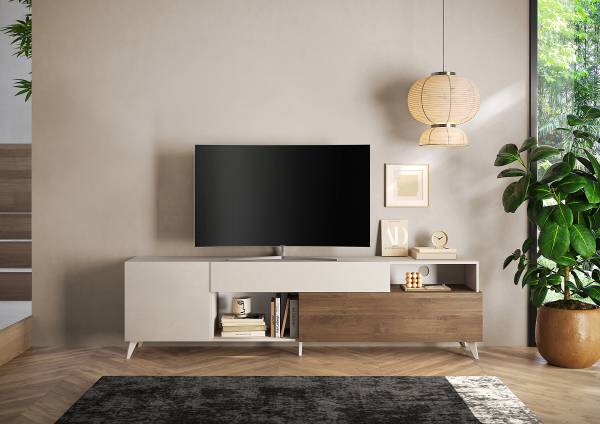 Mobile TV Monaco cashmere - Effetto quercia scuro