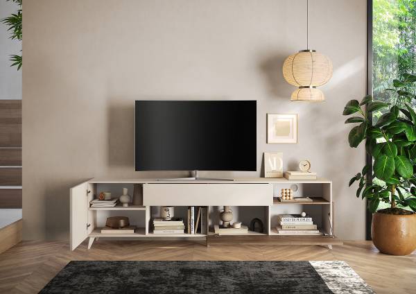 Mobile TV Monaco cashmere - Effetto quercia scuro
