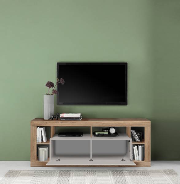 Tv-meubel Rimini kasjmierkleurig/donkere eikenlook