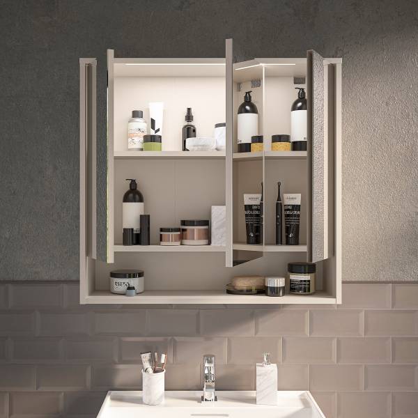 Armadietto illuminato Juvara 80 cm cashmere