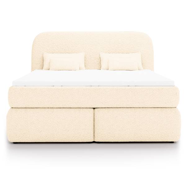 Letto boxspring Amodou Tessuto teddy Svea: beige