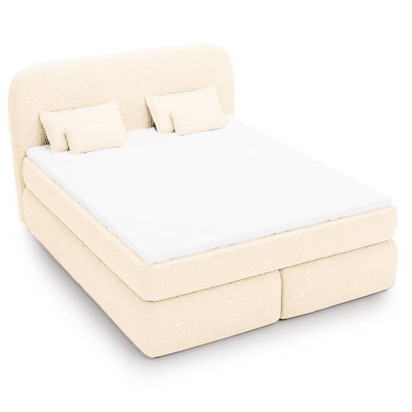 Letto boxspring Amodou Tessuto teddy Svea: beige