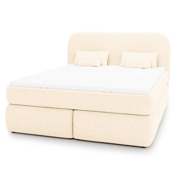 Letto boxspring Amodou Tessuto teddy Svea: beige