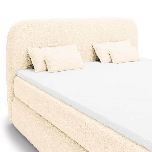 Letto boxspring Amodou Tessuto teddy Svea: beige