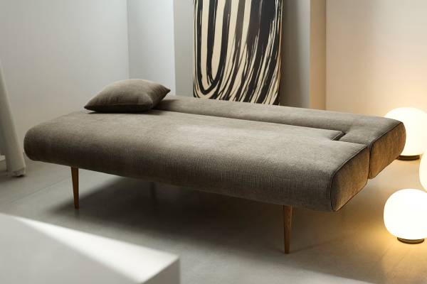 Schlafsofa Unfurl II Webstoff Esina: Matt Braun
