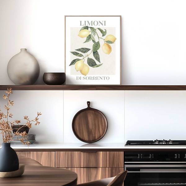 Kunstdruck Limoni MDF - Grün / Gelb