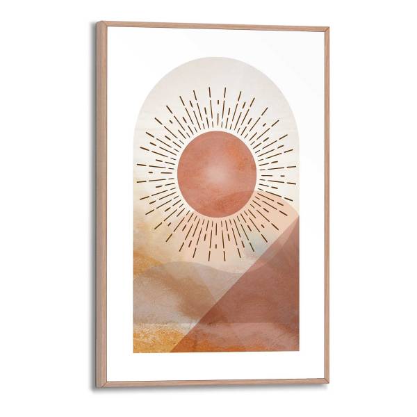 Kunstdruck Sonne MDF - Beige / Braun