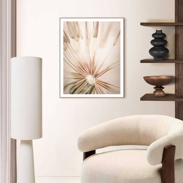 Kunstdruck Pusteblume MDF - Beige