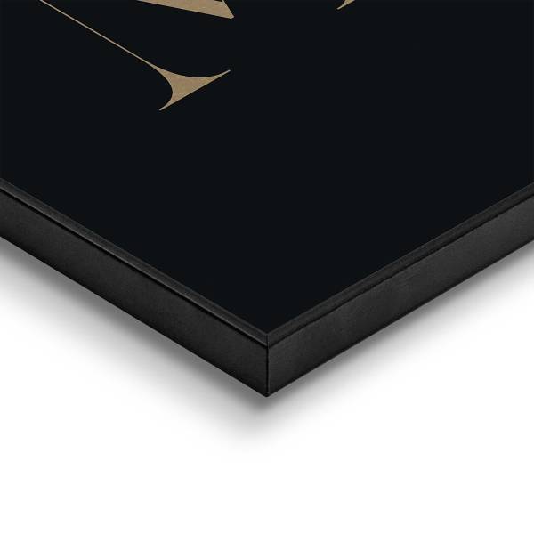 Kunstprint Home MDF - zwart/goudkleurig
