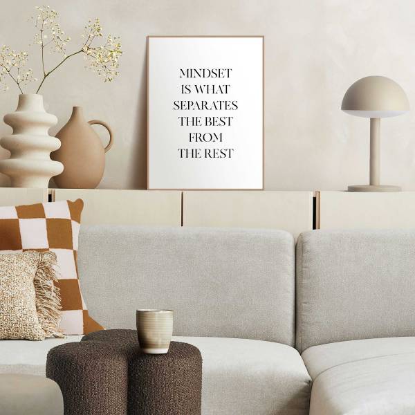 Kunstdruck Mindset MDF - Schwarz / Weiß