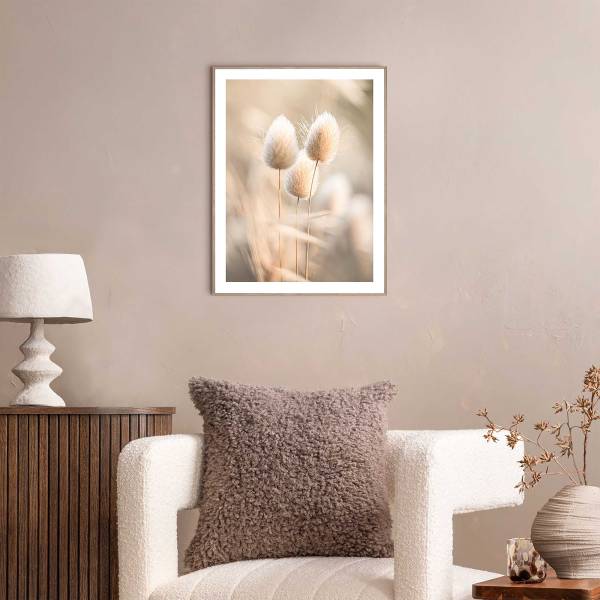 Kunstdruck Plumes MDF - Beige