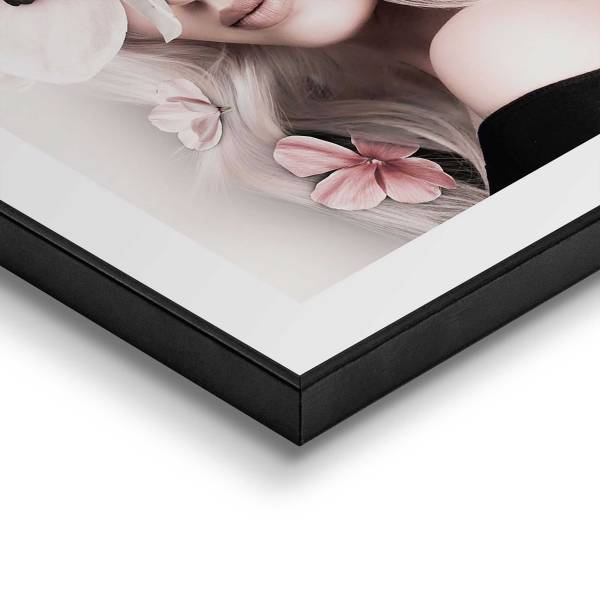 Kunstprint Vlinderdame MDF - roze/wit