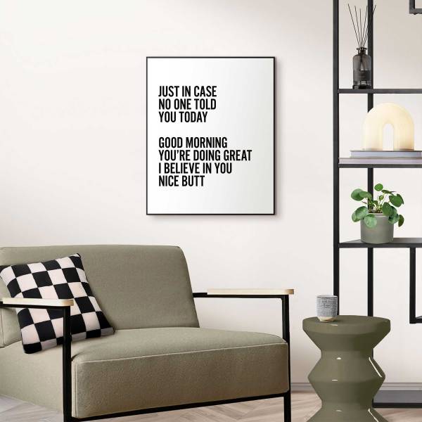 Kunstprint Nice Butt MDF - zwart/wit
