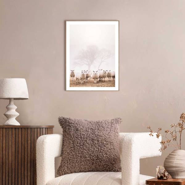 Stampa Pecora nella nebbia MDF - Beige