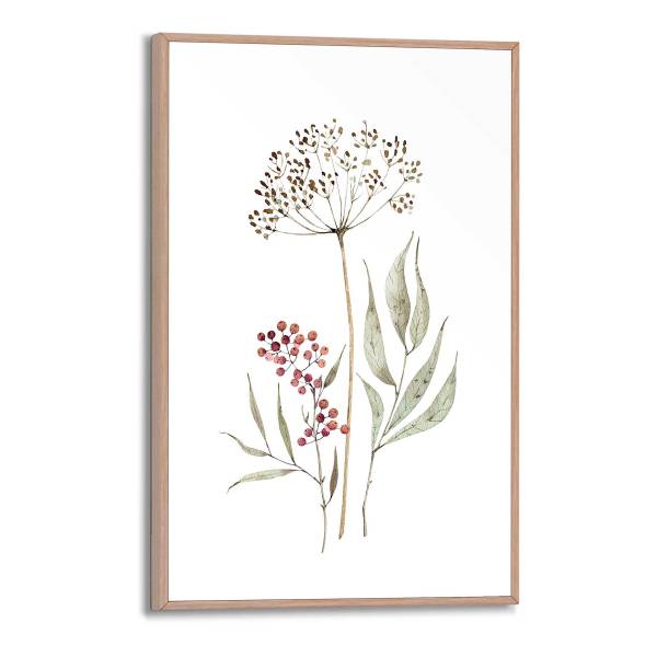 Stampa Aqua Flowers MDF - Verde / Bianco