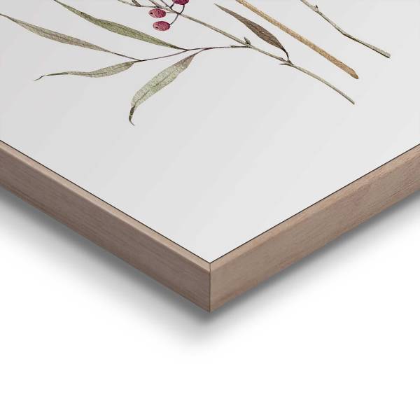 Stampa Aqua Flowers MDF - Verde / Bianco