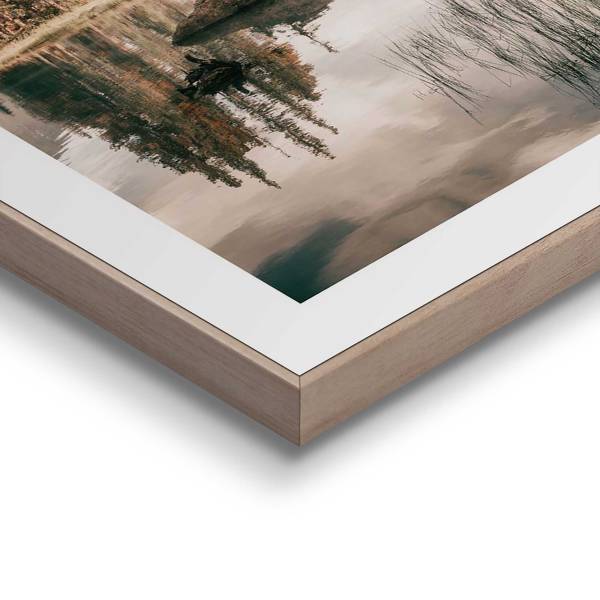 Impression Lac de montagne MDF - beige