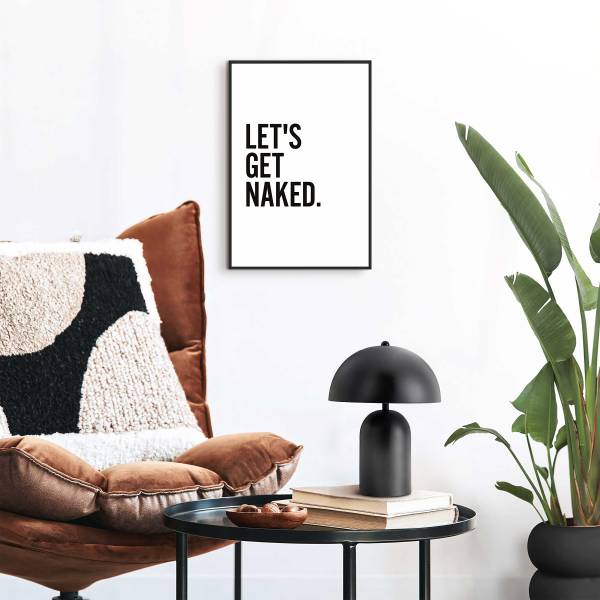 Kunstprint Let´s get Naked MDF - zwart/wit